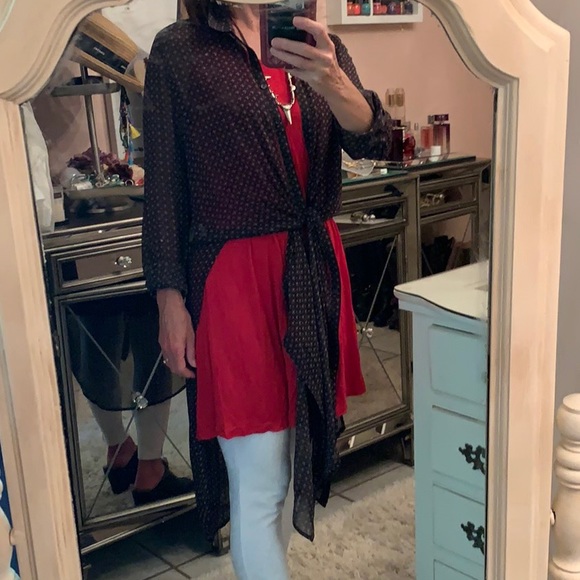 Navy flowy Topper/Cardigan - Picture 6 of 12